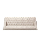 Comfy 3-seat Sofa with Wooden Legs, PU, for Living Room and Study 65124.00BGE