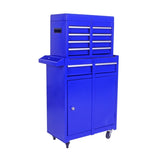 ZUN Detachable 5 Drawer Tool Chest with Bottom Cabinet and One Adjustable Shelf--Blue 35102521