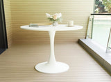 31.5" White Round Dining Table, Tulip Table Kitchen Dining Table 2-4 People with MDF Table Top & 20762417