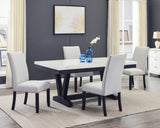 Modern Look 2pc Light Gray Finish Side Chair Fabric Full Back Upholstered Seat Nailhead Trim Accent B011P228162