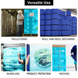 18" x 1500' 80 Gauge 4 Rolls Pallet Wrap Stretch Film Hand Shrink Wrap 1500FT Blue 19988854