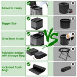 Portable with Carry Bag Foldable Emergency with Lid Trash Bags Camping Foldable 33357478