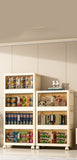 19.69" Side Wide Folding Storage Cabinet ,4 Tiers,19.69"11.81"40.55",Collapsible Storage Bins with W2873P207556