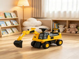 Yellow Toddler Excavator Toy Anti-Tip Design, Manual Shovel, Horn, Hidden Storage 76379800