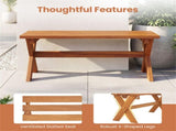 36" Teak Oil Hardwood Backless Garden Bench, 660 LBS Load Capacity 2-Person Outdoor Bench 97856472