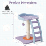 ZUN 2 storey cat tree, cat climbing frame, plush cat tower with ladder shape 32799194