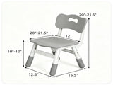 Height Adjustable Kids Desk and 4 Chairs Set, Graffiti Wipeable Tabletop Toddler Activity Table with 18041979