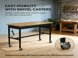 48/60/70 Inch Adjustable Workbench with Power Outlet Heavy Duty 2500 LBS Load Capacity Hardwood Work W5072P469291