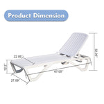 ZUN Outdoor Chaise Lounge, Pool Lounge Plastic Adjustable Recliner in-Pool Lounger Tanning Lounge W1859P170160
