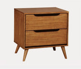 Mid-Century Modern Oak Color 1pc Nightstand Bedroom Furniture Solid wood Round Tapered Legs B011P236773