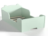 Toddler Floor Bed Frame, Cot Bed for Boys and Girls Ages 3-6, Bear Shape Toddler Bed, Green W1580P373256
