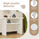 TREXM Elegant Minimalist Console Table with Rounded Edges and Sturdy Shelf Design for Entryway, N715P195554K