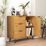 ZUN Storage Cabinet with 3 Drawers & Adjustable Shelf, Mid Century Cabinet with Door, Accent Cabinet for 55565674