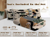 3pcs Of Black Cat Multi Posture Pattern Blanket Set All Season Bedding, 2 Pillowcases For Children, 47524620