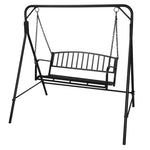 ZUN 176*128*180cm Flat Top 250kg Garden Iron Swing Frame Black （ONLY frame） 76269217