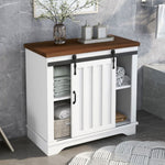 ZUN Bathroom Storage Cabinet, Freestanding Accent Cabinet, Sliding Barn Door, Thick Top, Adjustable WF287852AAK