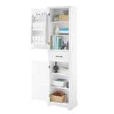 Tall Bathroom Storage Cabinet, Freestanding Storage Cabinet with Twos and Adjustable Shelves, N725P246463K