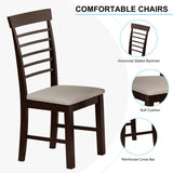 ZUN 2 PCS Retro Dining Chair Rubber Wood Dining Upholstered Chair with Backrest Cushion for Small Space W1673P147157