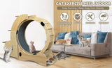 5-in-1 Cat Sports Running Wheel, Cats Wheel Wood Climbing Frame, Cat Litter Fitness Wheel, Oversized W1790112807
