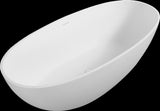 65" Freestanding Solid Surface Bathtub, Luxury Handcrafted Stone Resin Freestanding Soaking Bathtub W1573P178586
