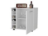 White 6-Bottle Rack Bar Cart B062P175132