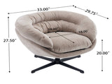 Modern Chenille Chair, 360&deg Swivel Club Chair/Accent Chair with Removable Cushion, Round N817P207777K