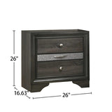 3 Drawers Wooden Nightstand with Nickel Round Knobs, Gray B016P251549