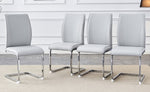 ZUN Luxury Simple Arch Chair - Set of 4 Light Gray PU Material High Resilience Dining Chair with Arched W1151P154861