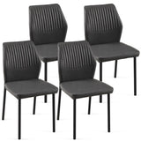 ZUN Dark Grey PU Leather Dining Chairs Set of 4 Faux Leather Dining Chairs Living Room Chair Modern W1164P195156