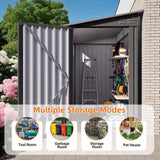 4 x 9 FT Outdoor Storage Shed, Metal Garden Shed Tool House with Sloping Roof,2 vents and 1 Side W3213P317946