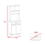 ZUN Bay Area Pantry, Two Door Cabinets, One Drawer, Four Adjustable Metal Legs B128P148867