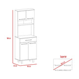 ZUN Bay Area Pantry, Two Door Cabinets, One Drawer, Four Adjustable Metal Legs B128P148867