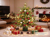 2 FT Rotating Pre-Lit Mini Christmas Tree with 8 Songs, Warm White LED Lights, PE Artificial Spruce 20392552