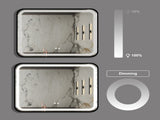 40X32 inch Bathroom Led Classy Vanity Mirror with High Lumen,Black metal frame,Dimmable Touch,Wall W1992121014