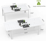 Patio Dining Expandable Table, Metal Aluminum Outdoor Table for 6-8 Person Rectangular Table for W1859P253350