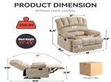 Large Manual Recliner Chair in Fabric for Living Room, Beige 56614352
