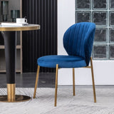 Amoa Contemporary Velvet Upholstery Dining Chair, Blue T2574P164604