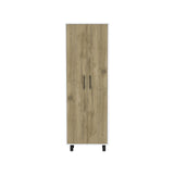 Multistorage Manacor, Five Shelves, Macadamia and White Finish B092123302