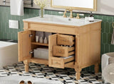 30-Inch Modern Bathroom Vanity, Solid Wood Frame MDF, 2 Doors 3 Drawers, Soft-Close Design, N729P299368N