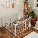 ZUN Dog Playpen Indoor 32 inch 8 Panels Metal Dog Pen Pet Dog Fence Outdoor Exercise Pen with Doors, W368P234001