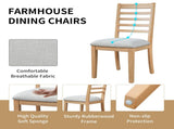 2-Piece Farmhouse Dining Chairs Set, Upholstered Dining Chairs with High Ladder Back, Classic N752P436724N