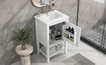 ZUN 20" Bathroom Vanity with Sink, Bathroom Cabinet with Soft Closing Door, Storage Rack and Open Shelf, WF308492AAK