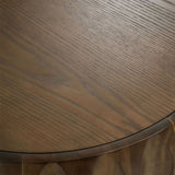 Round Solid Wood Carved Coffee Table with Elegant Sculptural Design W3137P270434