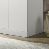 Michael 29.5" White Double Door Wardrobe Cabinet Armoire with Shelf and Hanging Rod B061133845