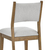 Darla Set of 2 Walnut Oak Dining Side Chairs with Light Gray Fabric B061P353761