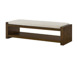 47" Accent Bench with Lower Shelf Shoe Rack, Padded Seating Bench for Living Room, Modern Compact W2186P292100