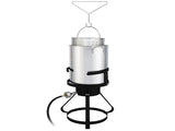 13*32inch Four-Piece Set, Black Round Iron Stove Frame, Silver Aluminum 30qt Turkey Pot 10qt Fish 39889046