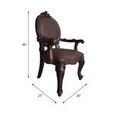 Brown and Cherry Arm Chair with Nailhead Trim B062P209290