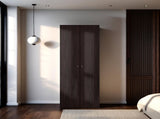 Armoire, 2 Doors, 2 Shelves, Walnut / Black Wengue B097P369452