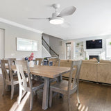 47 Inch Ceiling Fan with 22W LED Light and Remote Control 6 Speeds Reversible DC Motor White for W934P288499